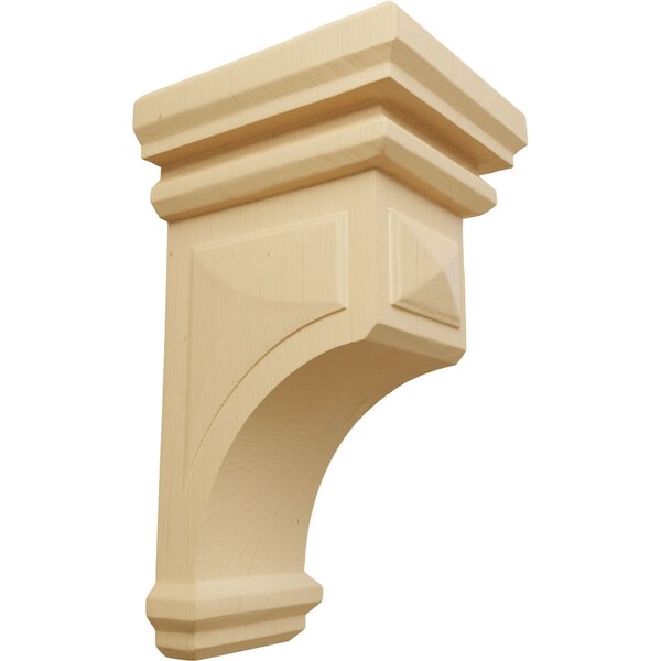 Ekena Millwork 6"W x 6 3/4"D x 12"H Large Woodruff Wood Corbel, Alder CORW06X06X12WFAL - main